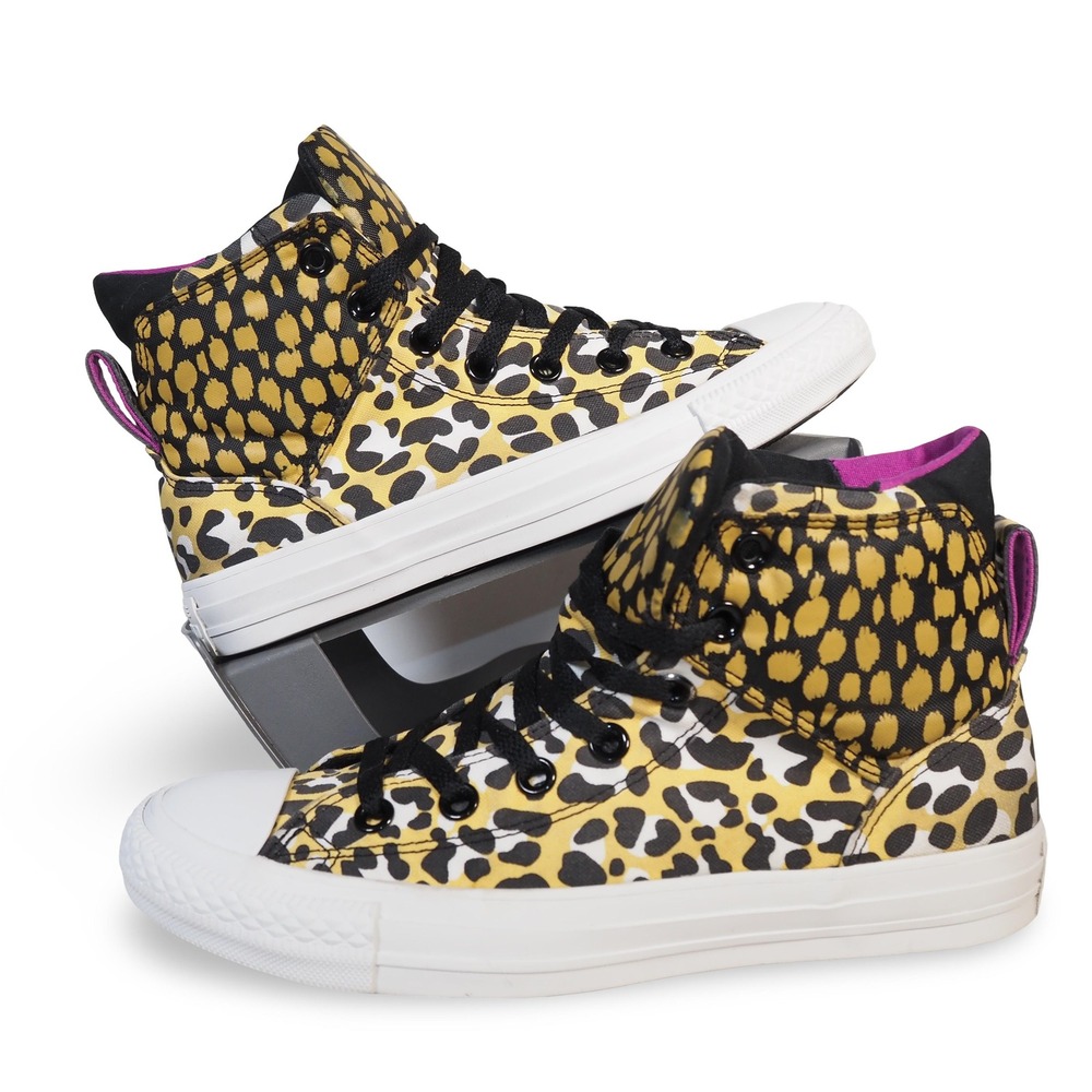 Converse Chuck‎ Taylor All Star Flashee Hi Womens 8 Gold Leopard 540272C